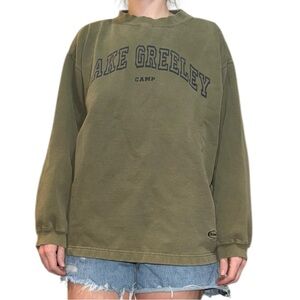 Lake Greeley Camp Olive Green Sweater